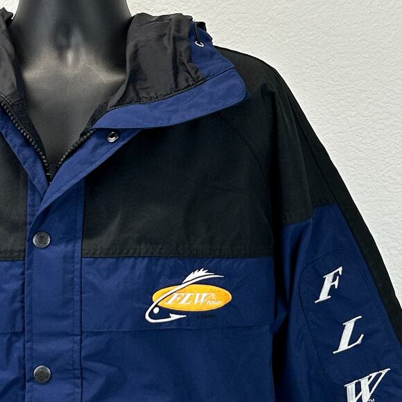 Stearns FLW Tour Jacket Fishing League Worldwide Fisherman Hooded Blue L Large - Picture 3 of 8